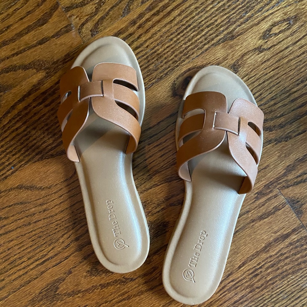 The Drop Monika Flat H-Band Slide Sandal